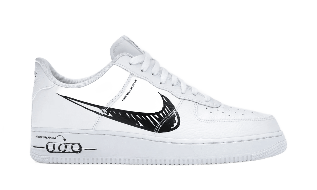 Nike Air Force 1 Low Sketch White Black - CW7581-101 / DM3177-100