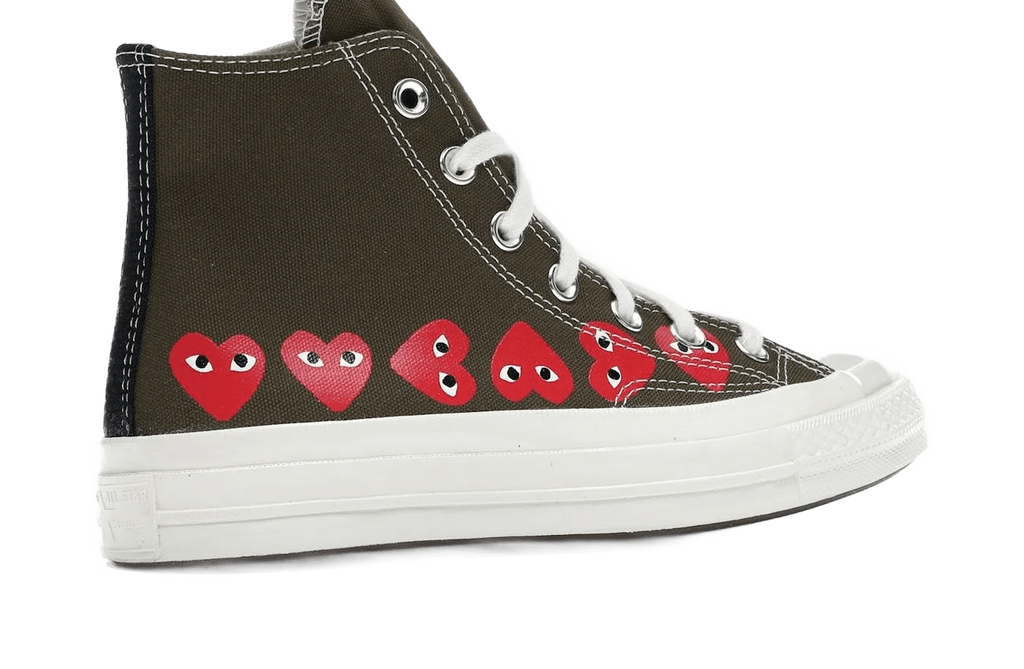 Chuck Taylor All Star 70 Hi Comme des Garcons PLAY Multi-Heart Green - 162973C