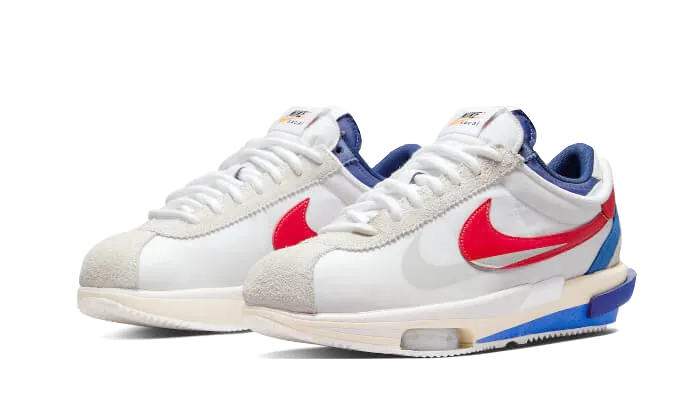 Nike Cortez 4.0 Sacai White University Red Blue - DQ0581-100