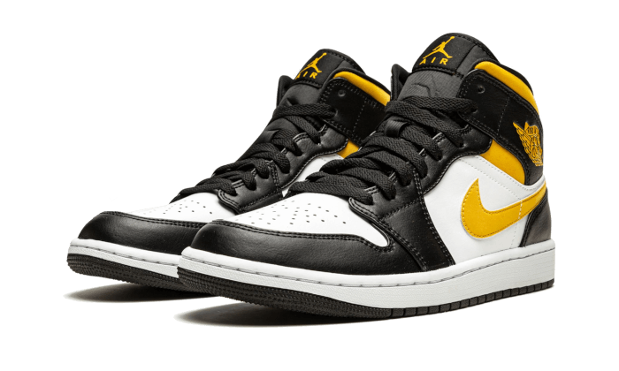 Air Jordan 1 Mid White Pollen Black (GS) - 554724-177 / 554725-177