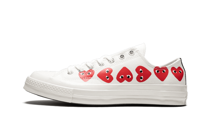 Chuck Taylor All-Star 70s Ox Comme des Garçons PLAY Multi-Heart White - 162975C